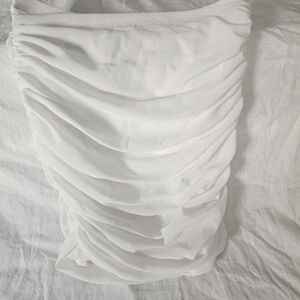 Princess Polly Elegant White Mesh Ruched Tube Top